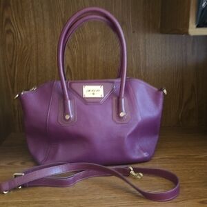 J.W. Hulme Skye Plum Glazed Pebble Leather Satchel Used Once